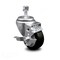 Service Caster 3 Inch Black Polyurethane Wheel Swivel 1/2 Inch Threaded Stem Caster with Brake SCC-TS20S314-PPUB-BLK-TLB-121315 - alternate 1